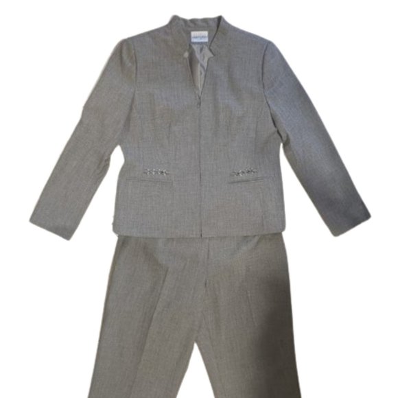 VINTAGE Gray Jacket and Pants Suit Size 14 - Picture 1 of 5